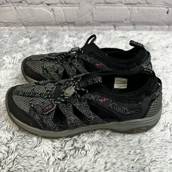 Chaco Outcross Evo Black Gray Water Shoes Size 7 Slip On Hiking Outdoor Athletic - Picture 2 of 10
